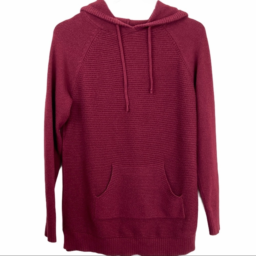 SONOMA Burgundy Knit HOODED SWEATER Medium